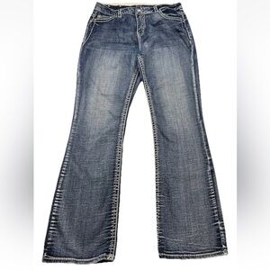 Live Hard Jeans Sz 18 Thick Stitch Bootcut Rhinestone Pockets